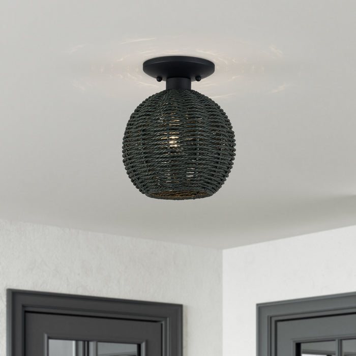 Livex Lighting - 60156-04 - One Light Semi-Flush Mount - Deluna - Black