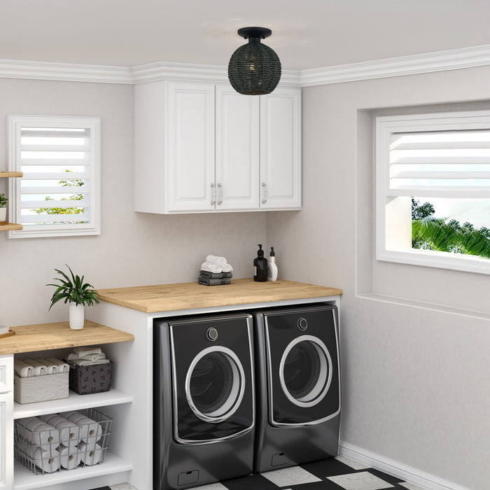 Livex Lighting - 60156-04 - One Light Semi-Flush Mount - Deluna - Black