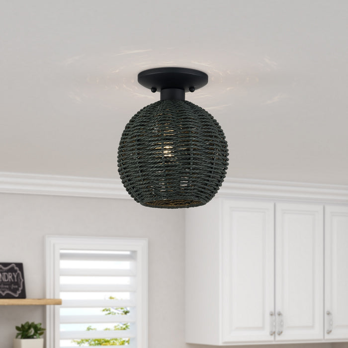 Livex Lighting - 60156-04 - One Light Semi-Flush Mount - Deluna - Black