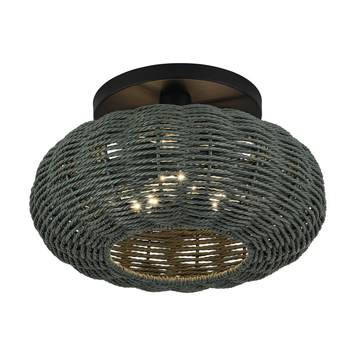 Livex Lighting - 60157-04 - Three Light Semi-Flush Mount - Deluna - Black