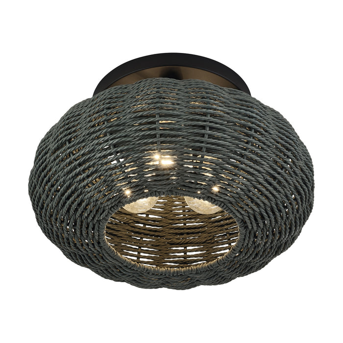 Livex Lighting - 60157-04 - Three Light Semi-Flush Mount - Deluna - Black