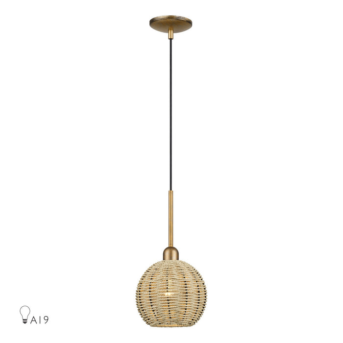 Livex Lighting - 60201-48 - One Light Mini Pendant - Summervine - Antique Gold Leaf