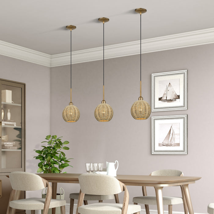 Livex Lighting - 60201-48 - One Light Mini Pendant - Summervine - Antique Gold Leaf