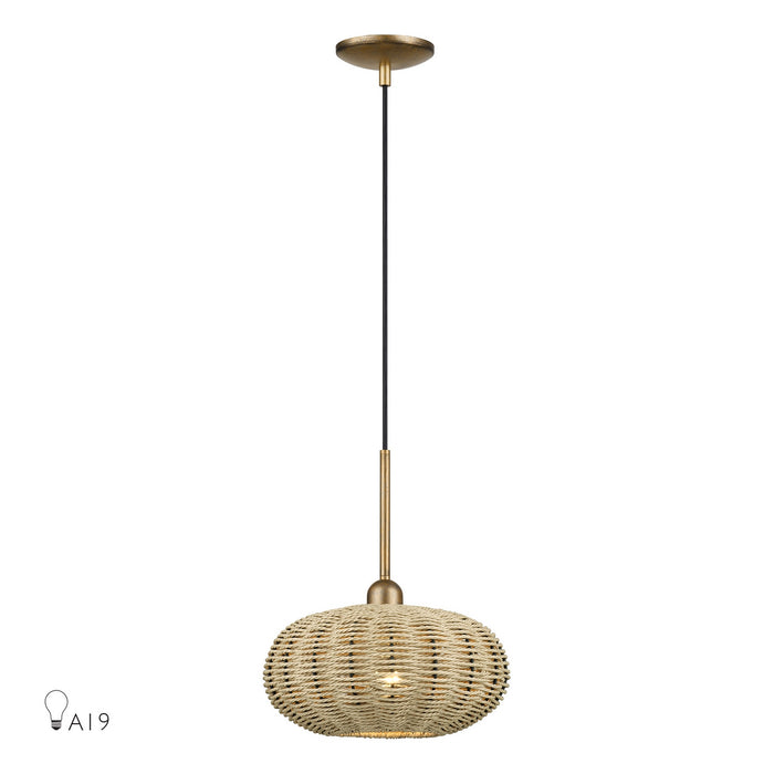 Livex Lighting - 60203-48 - One Light Pendant - Summervine - Antique Gold Leaf