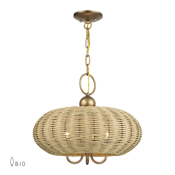 Livex Lighting - 60204-48 - Three Light Chandelier - Summervine - Antique Gold Leaf