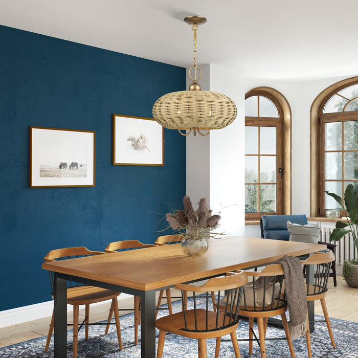 Livex Lighting - 60204-48 - Three Light Chandelier - Summervine - Antique Gold Leaf