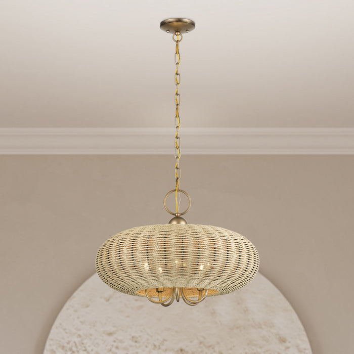 Livex Lighting - 60205-48 - Five Light Chandelier - Summervine - Antique Gold Leaf