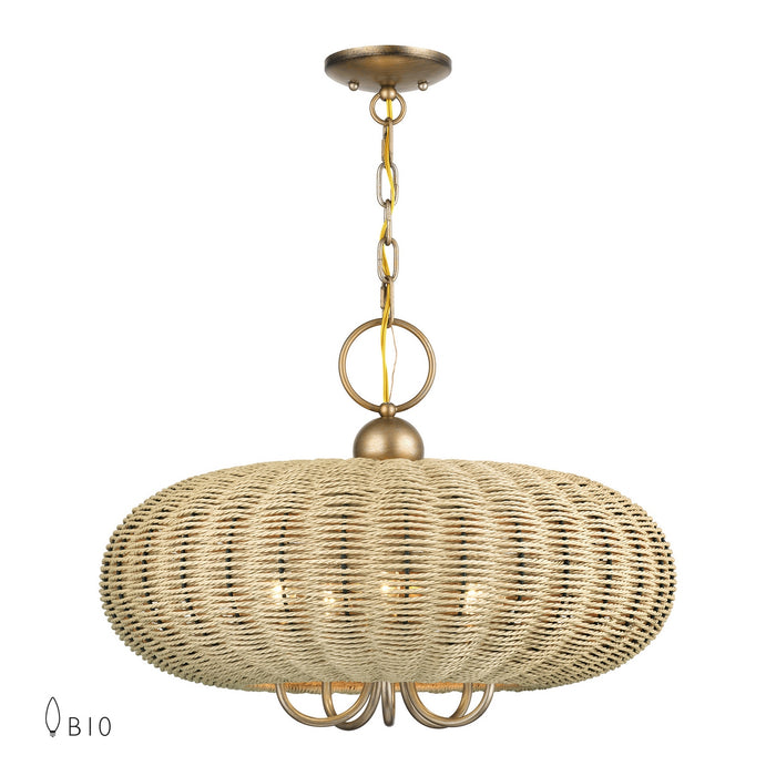 Livex Lighting - 60205-48 - Five Light Chandelier - Summervine - Antique Gold Leaf