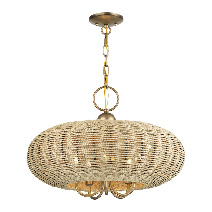 Livex Lighting - 60205-48 - Five Light Chandelier - Summervine - Antique Gold Leaf