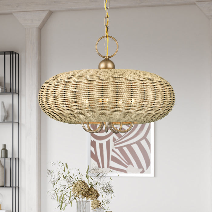 Livex Lighting - 60205-48 - Five Light Chandelier - Summervine - Antique Gold Leaf