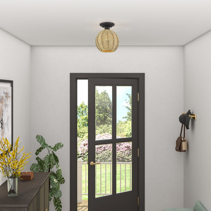 Livex Lighting - 60206-07 - One Light Semi-Flush Mount - Summervine - Bronze