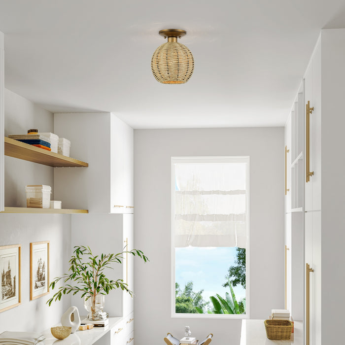 Livex Lighting - 60206-48 - One Light Semi-Flush Mount - Summervine - Antique Gold Leaf