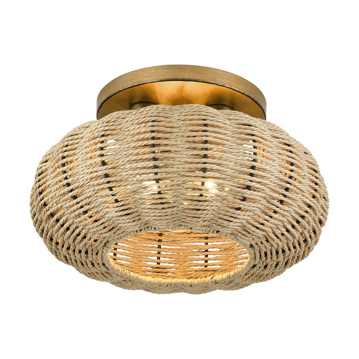 Livex Lighting - 60207-48 - Three Light Semi-Flush Mount - Summervine - Antique Gold Leaf