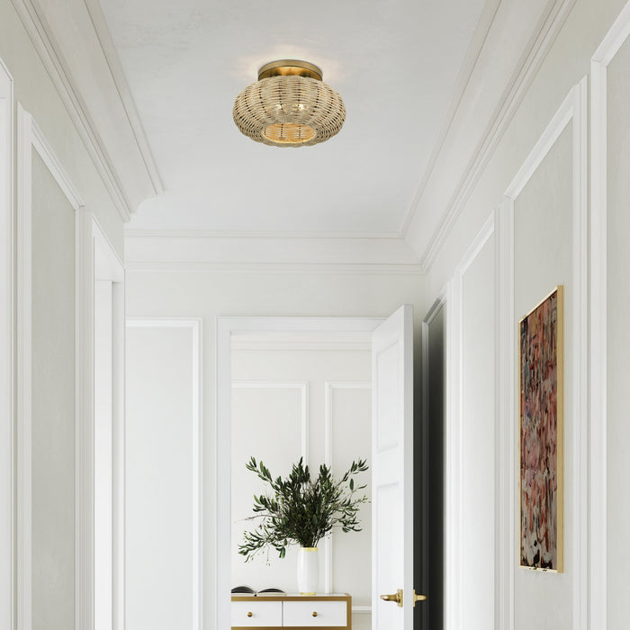 Livex Lighting - 60207-48 - Three Light Semi-Flush Mount - Summervine - Antique Gold Leaf