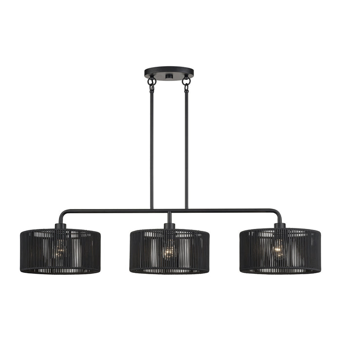 Livex Lighting - 60233-04 - Three Light Linear Chandelier - Acordia - Black
