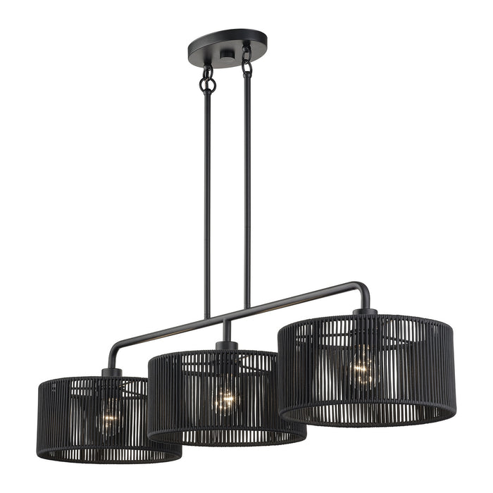 Livex Lighting - 60233-04 - Three Light Linear Chandelier - Acordia - Black