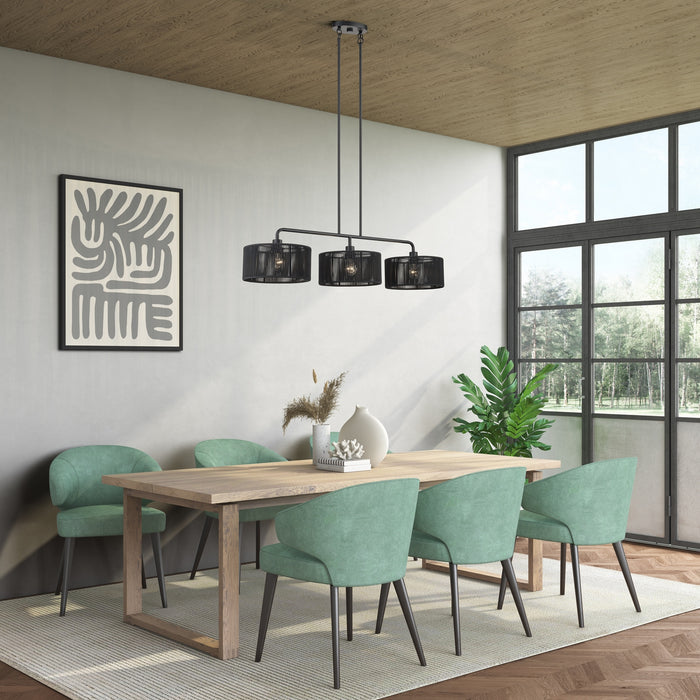 Livex Lighting - 60233-04 - Three Light Linear Chandelier - Acordia - Black