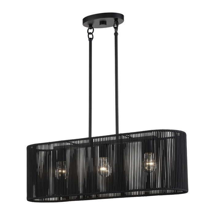 Livex Lighting - 60234-04 - Three Light Linear Chandelier - Acordia - Black