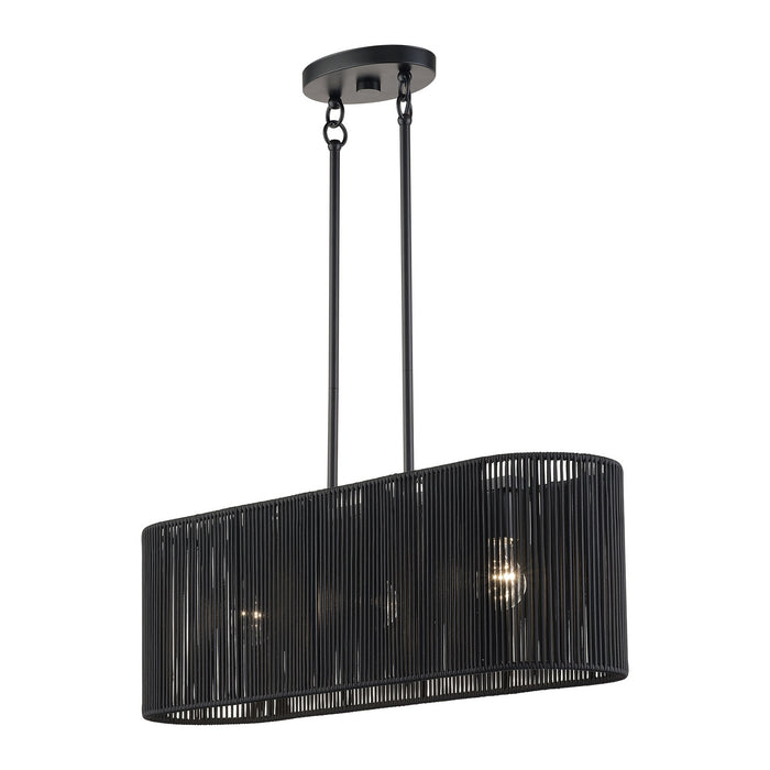 Livex Lighting - 60234-04 - Three Light Linear Chandelier - Acordia - Black