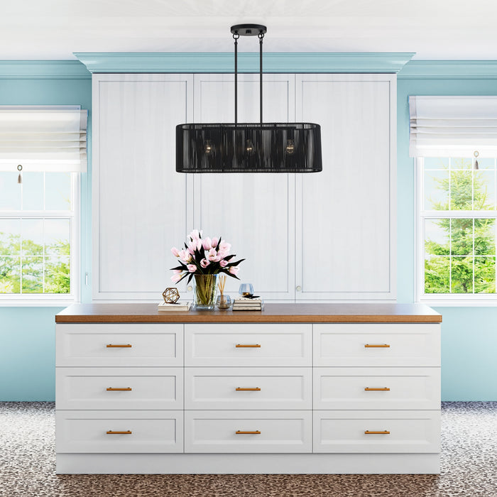 Livex Lighting - 60234-04 - Three Light Linear Chandelier - Acordia - Black