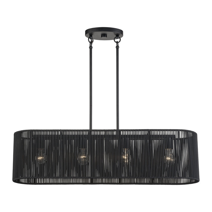 Livex Lighting - 60235-04 - Four Light Linear Chandelier - Acordia - Black