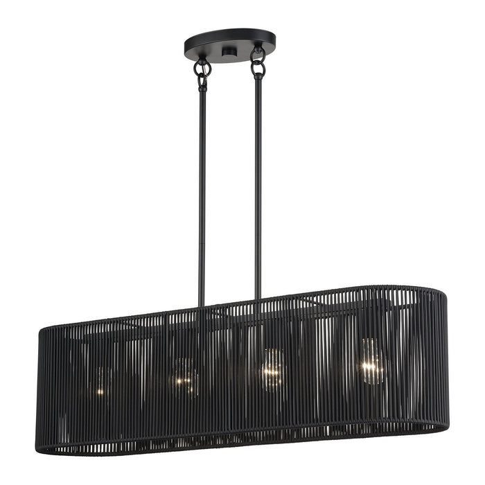Livex Lighting - 60235-04 - Four Light Linear Chandelier - Acordia - Black