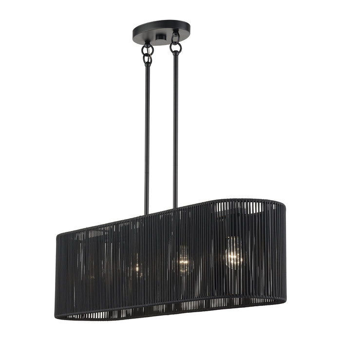 Livex Lighting - 60235-04 - Four Light Linear Chandelier - Acordia - Black