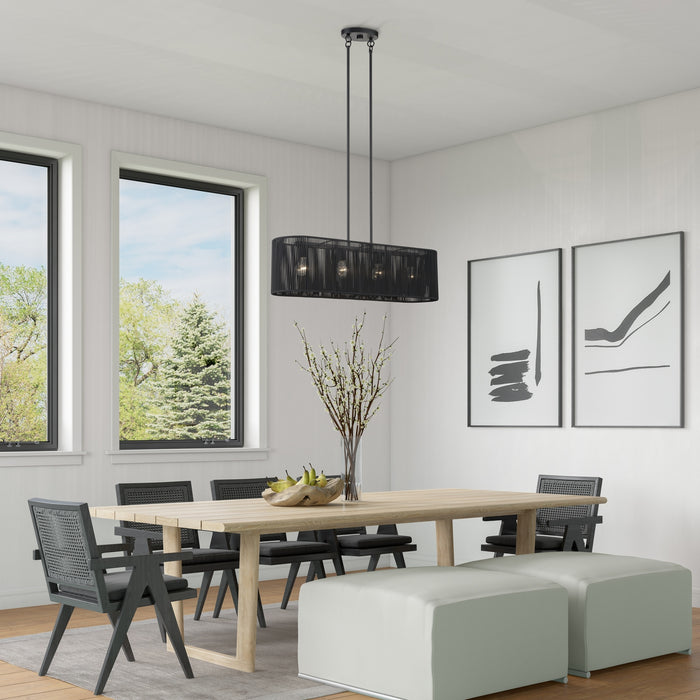 Livex Lighting - 60235-04 - Four Light Linear Chandelier - Acordia - Black