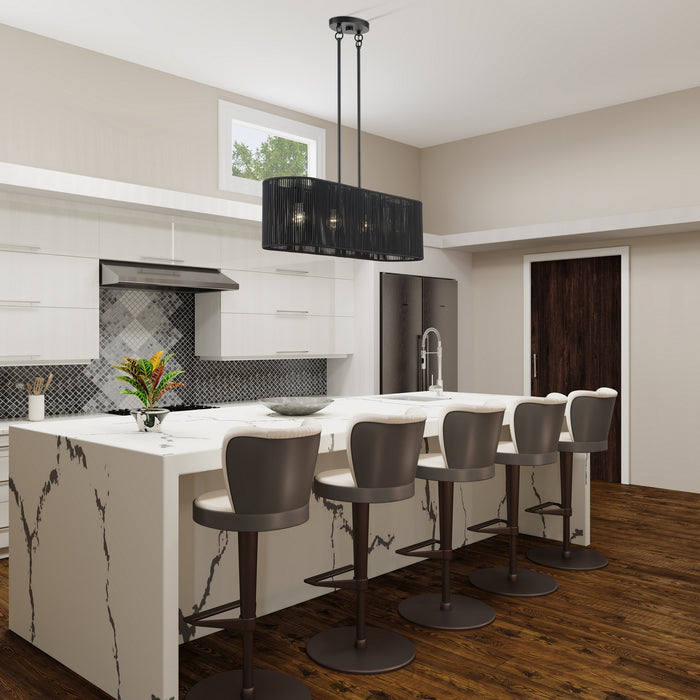 Livex Lighting - 60235-04 - Four Light Linear Chandelier - Acordia - Black