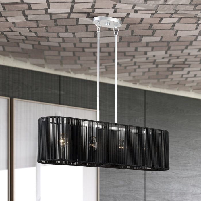 Livex Lighting - 60235-81 - Four Light Linear Chandelier - Acordia - Painted Nickel