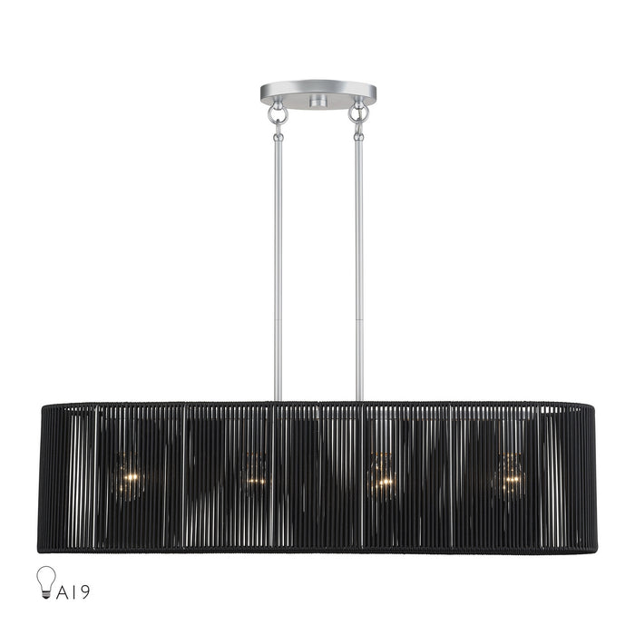 Livex Lighting - 60235-81 - Four Light Linear Chandelier - Acordia - Painted Nickel