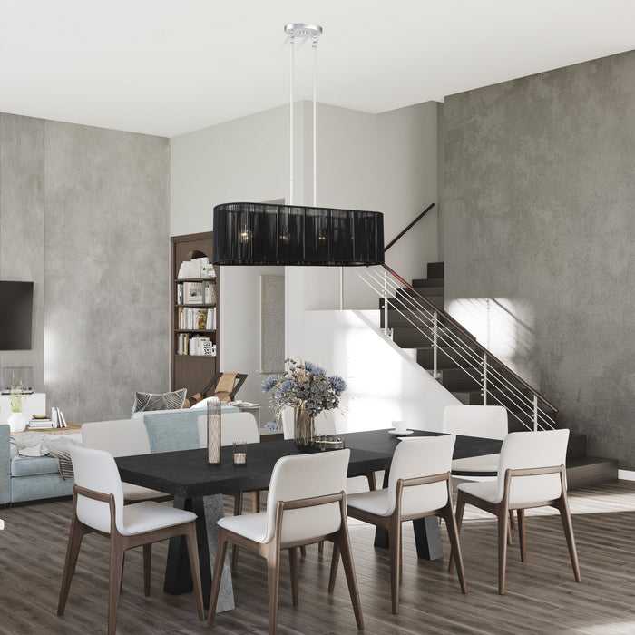 Livex Lighting - 60235-81 - Four Light Linear Chandelier - Acordia - Painted Nickel