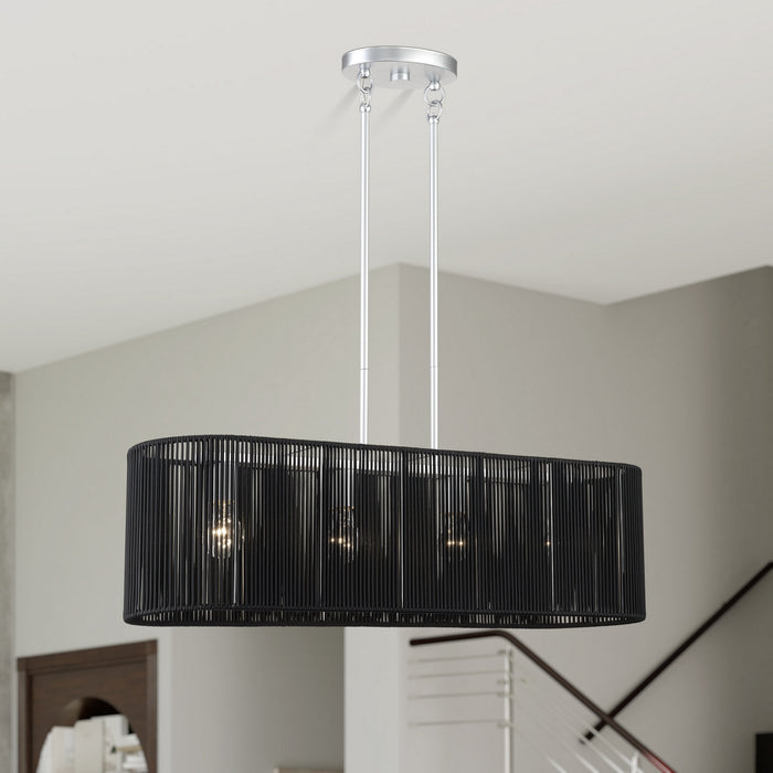Livex Lighting - 60235-81 - Four Light Linear Chandelier - Acordia - Painted Nickel