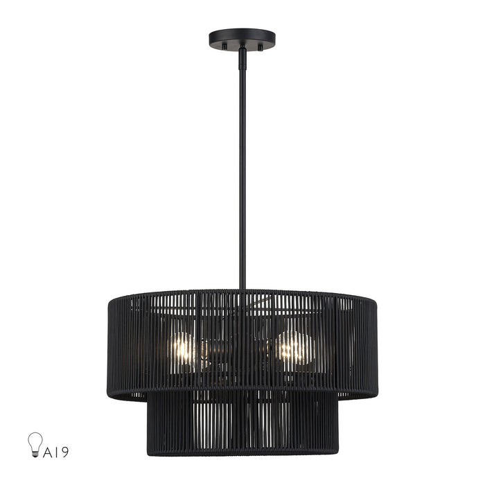 Livex Lighting - 60244-04 - Four Light Chandelier - Acordia - Black