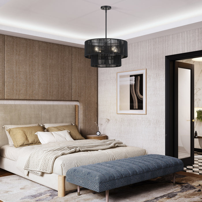 Livex Lighting - 60244-04 - Four Light Chandelier - Acordia - Black