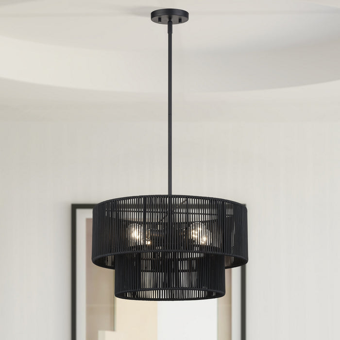 Livex Lighting - 60244-04 - Four Light Chandelier - Acordia - Black