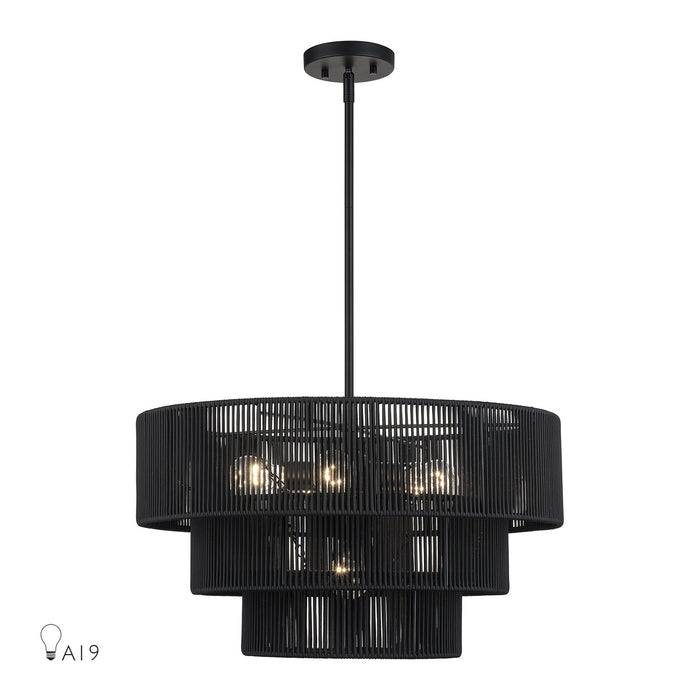Livex Lighting - 60247-04 - Six Light Chandelier - Acordia - Black