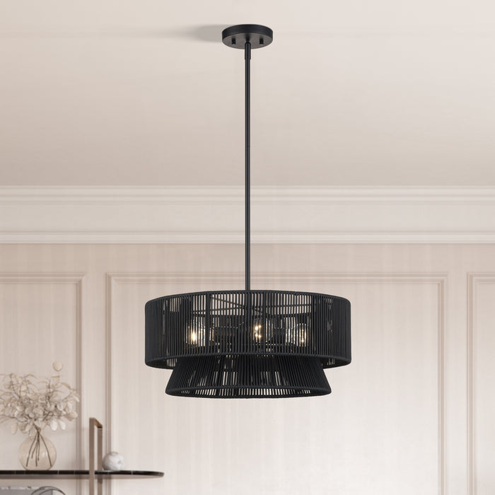 Livex Lighting - 60254-04 - Four Light Chandelier - Florell - Black