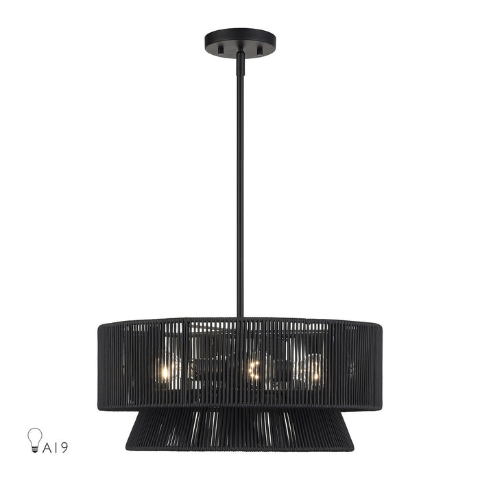 Livex Lighting - 60254-04 - Four Light Chandelier - Florell - Black