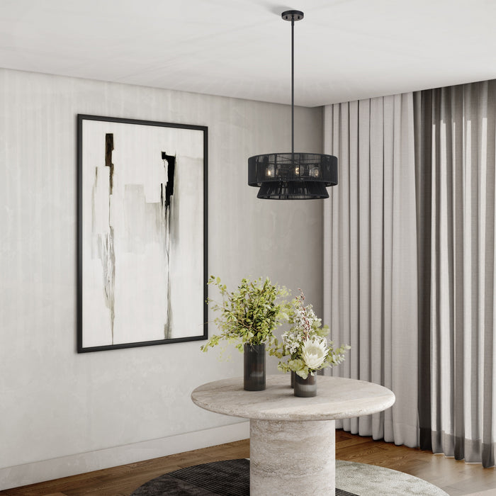 Livex Lighting - 60254-04 - Four Light Chandelier - Florell - Black