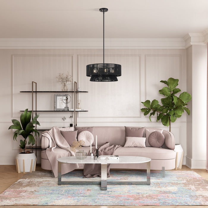 Livex Lighting - 60254-04 - Four Light Chandelier - Florell - Black