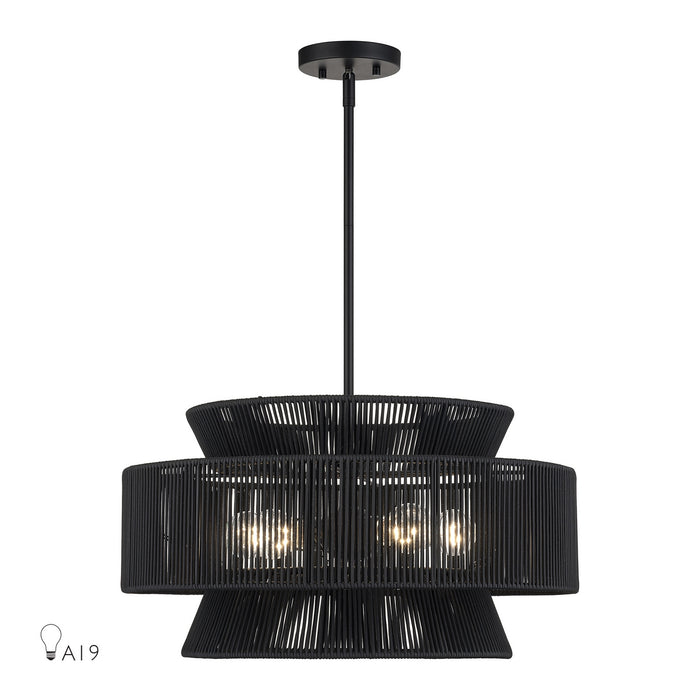 Livex Lighting - 60255-04 - Five Light Chandelier - Florell - Black