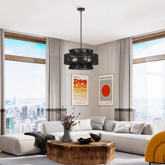 Livex Lighting - 60255-04 - Five Light Chandelier - Florell - Black