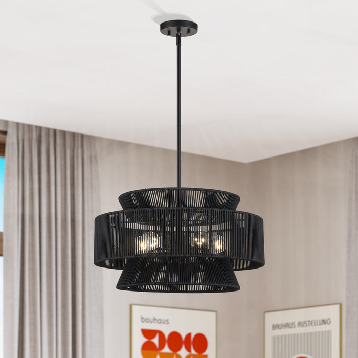 Livex Lighting - 60255-04 - Five Light Chandelier - Florell - Black