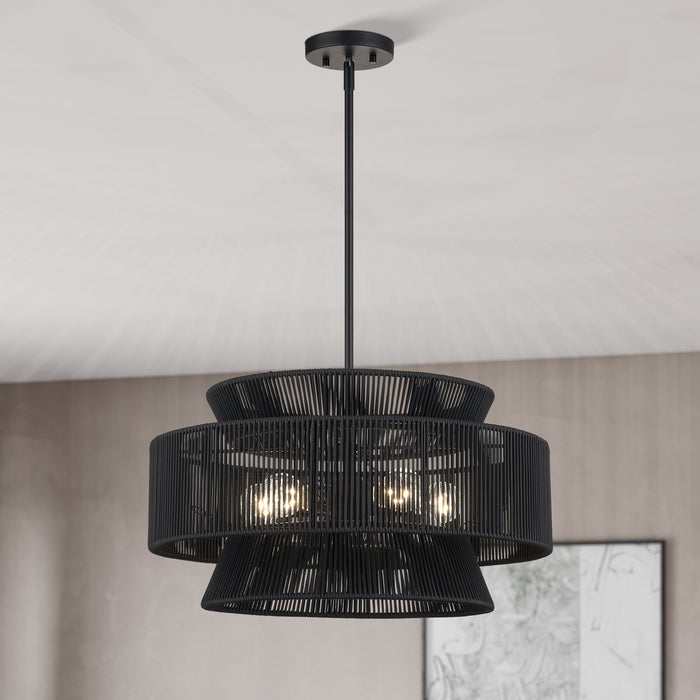 Livex Lighting - 60255-04 - Five Light Chandelier - Florell - Black