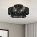 Livex Lighting - 60256-04 - Three Light Semi-Flush Mount - Florell - Black