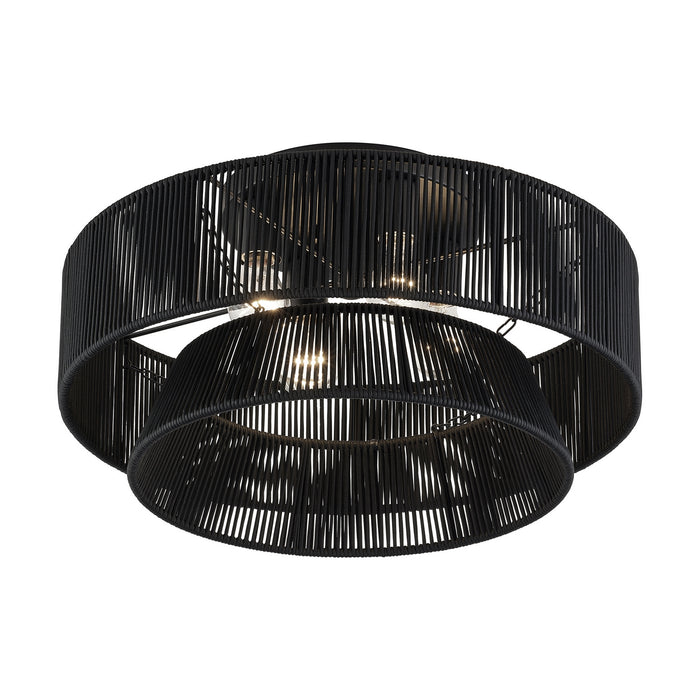 Livex Lighting - 60257-04 - Four Light Semi-Flush Mount - Florell - Black