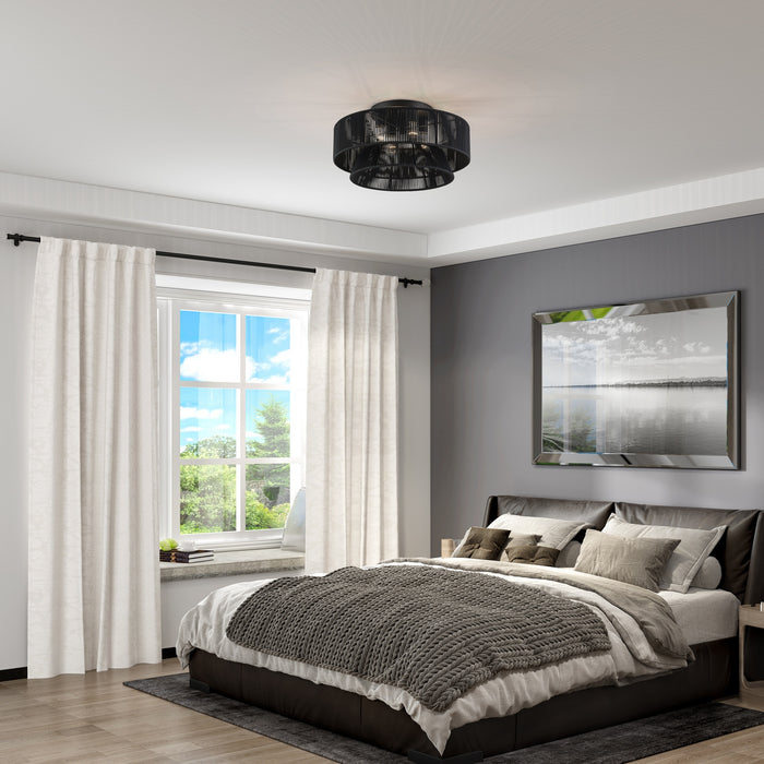 Livex Lighting - 60257-04 - Four Light Semi-Flush Mount - Florell - Black