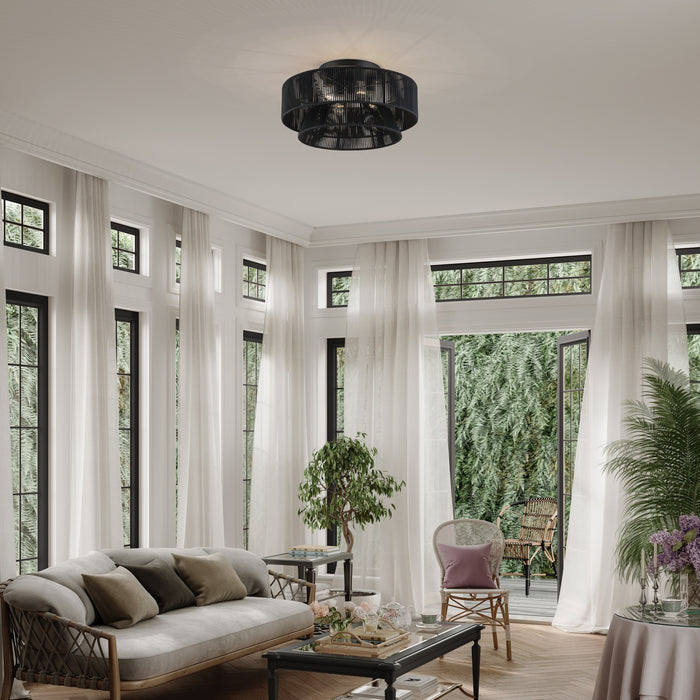 Livex Lighting - 60257-04 - Four Light Semi-Flush Mount - Florell - Black