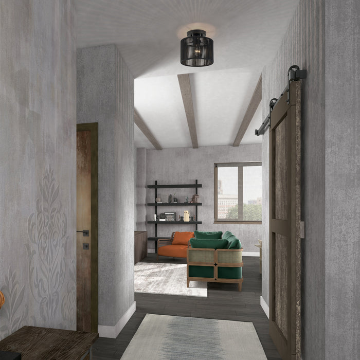 Livex Lighting - 60264-04 - One Light Semi-Flush Mount - Acordia - Black